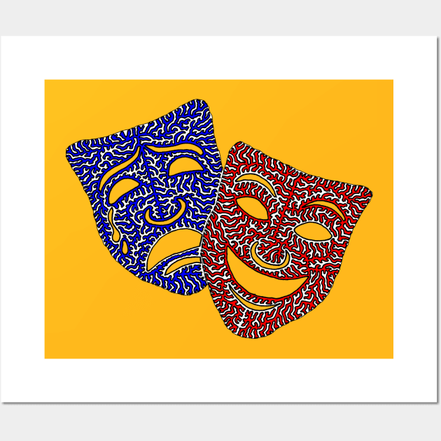 Comedy & Tragedy Masks Wall Art by NightserFineArts